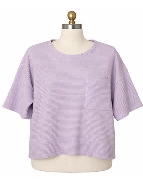 OPUS Textured Boxy Tee – Soft Lavender